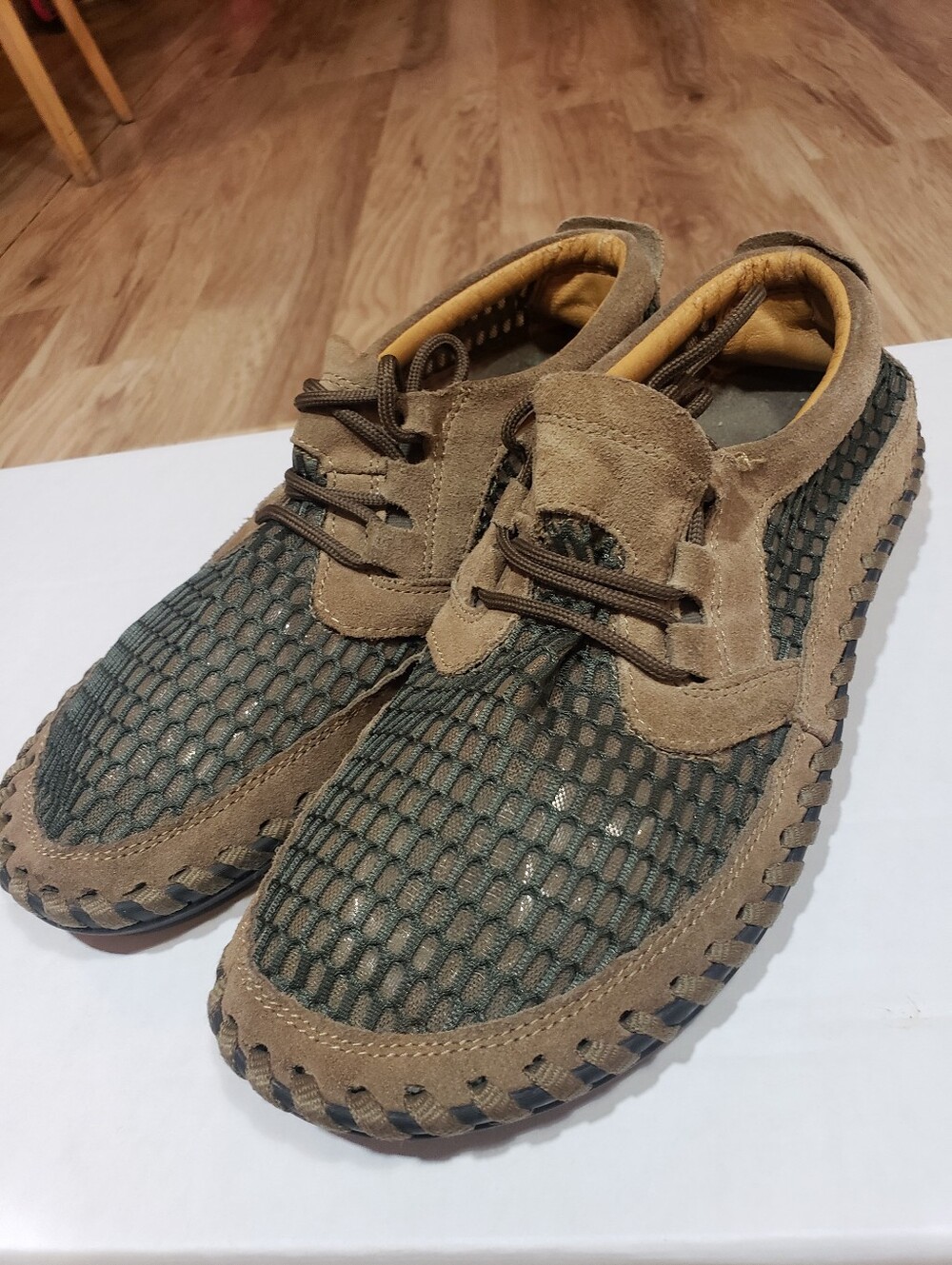 Louechy Notus Walking Hiking Driving Shoes Loafers Mesh Upper Suede Trim 10